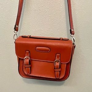 Polaroid camera bag, brown cognac, faux leather, crossbody strap